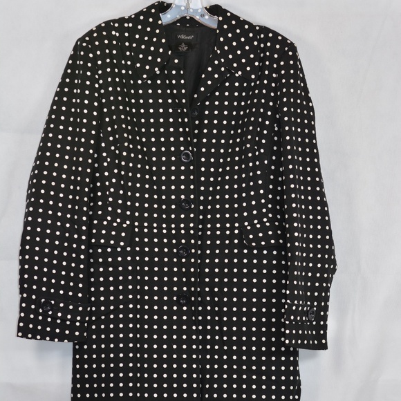 Polka Dot Overcoat SZ L Wili Smith - Picture 4 of 6